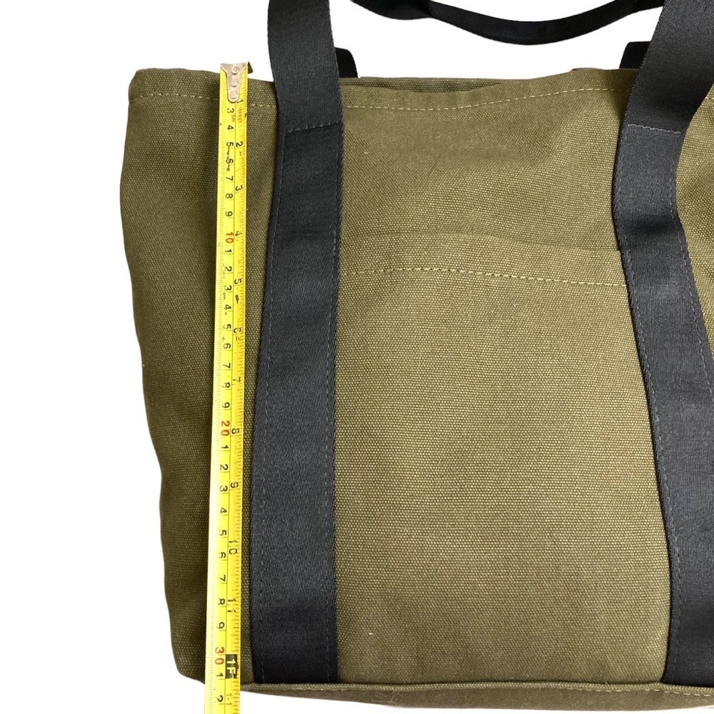 R. Riveter green and black canvas tote bag - Picture 4 of 11